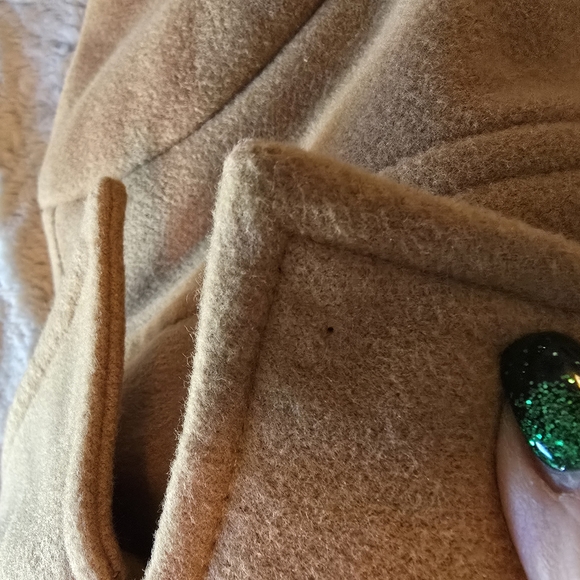 Lane Bryant Tan Pea Coat Double Breasted with Wide Lapel - Picture 7 of 9